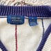 Cambridge Classics Mens Ivory Vintage V-Neck Sweater Size Medium Red Blue Stripe