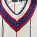Cambridge Classics Mens Ivory Vintage V-Neck Sweater Size Medium Red Blue Stripe