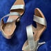 Pedro Garcia Metallic Juncal Gray Lame Sandals
