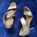 Pedro Garcia Metallic Juncal Gray Lame Sandals