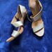 Pedro Garcia Metallic Juncal Gray Lame Sandals