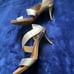 Pedro Garcia Metallic Juncal Gray Lame Sandals