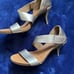 Pedro Garcia Metallic Juncal Gray Lame Sandals