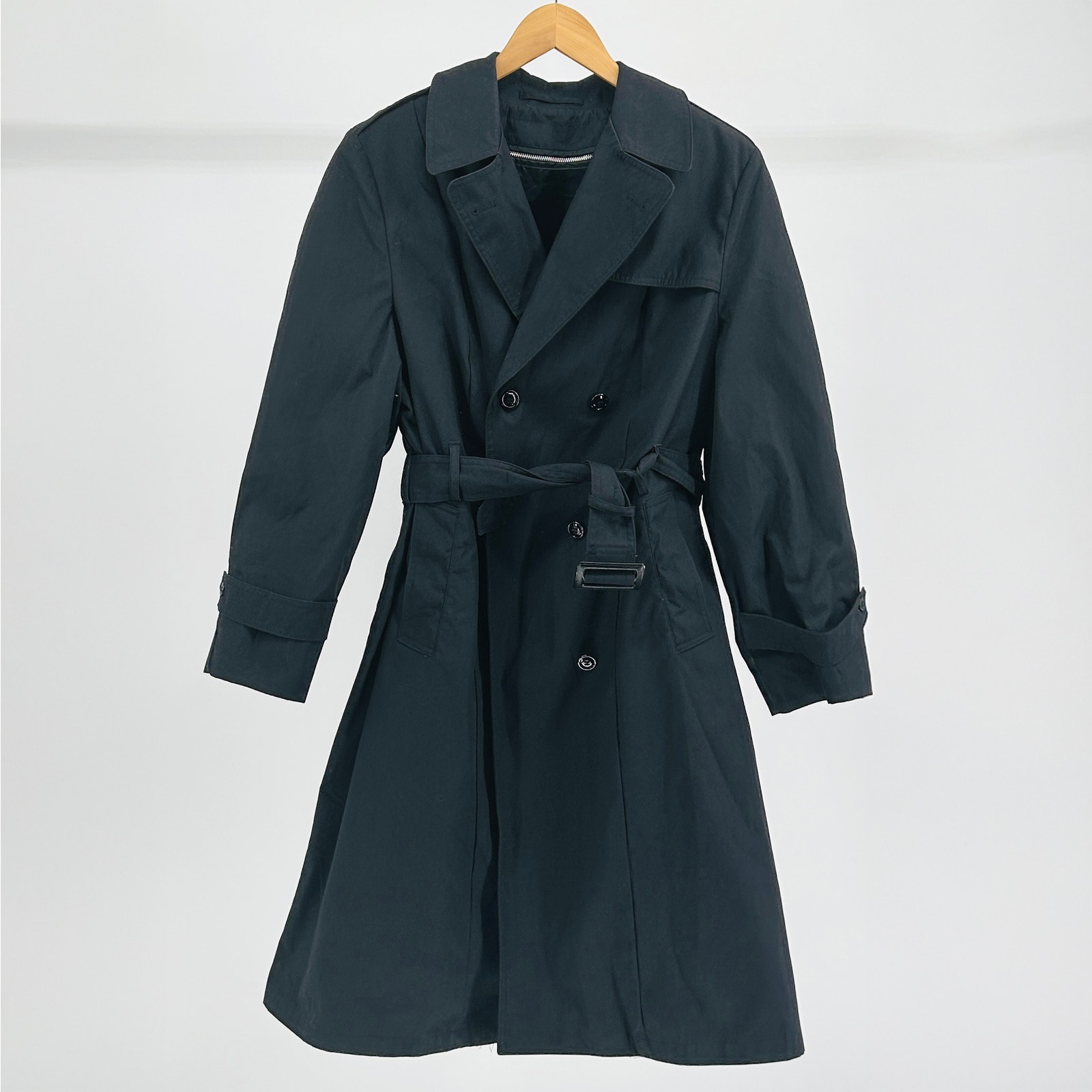 NWOT US Military DSCP Women’s Double Breasted Belted Black Trench Coat