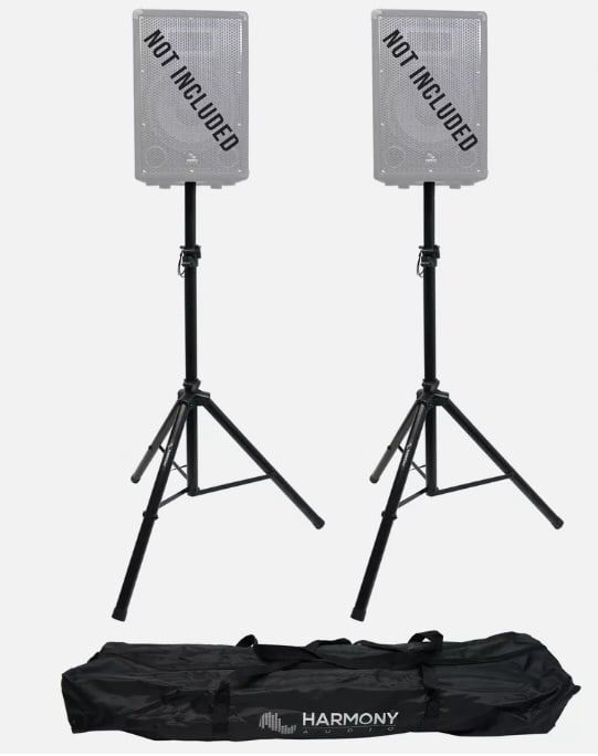 Harmony Audio HA-DSBG Pro DJ (2) Portable Tripod Speaker Stand Pair & Bag New