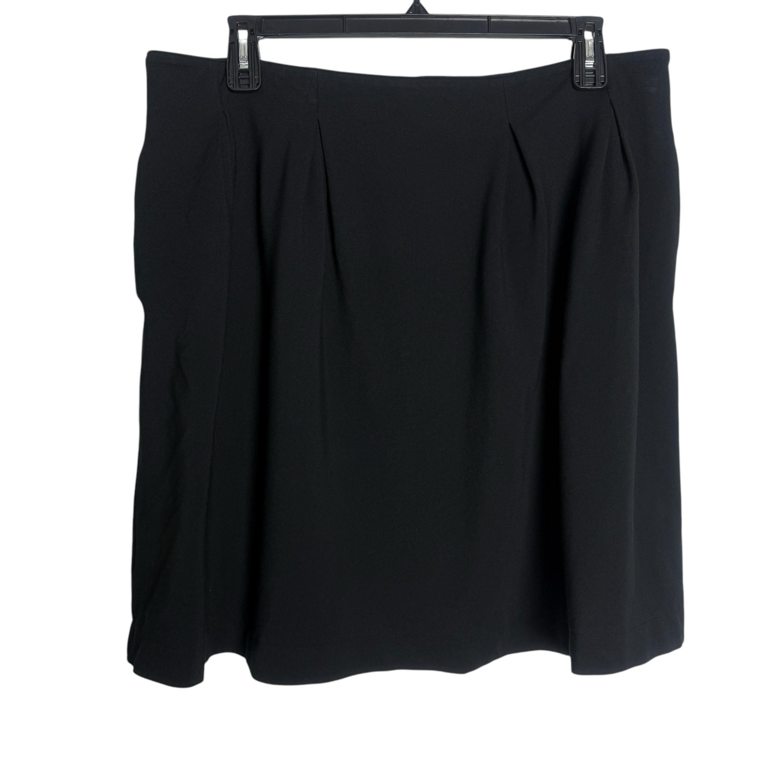 Lands End Mini Skirt Womens Size 20W Black Pockets Stretch Evening Office