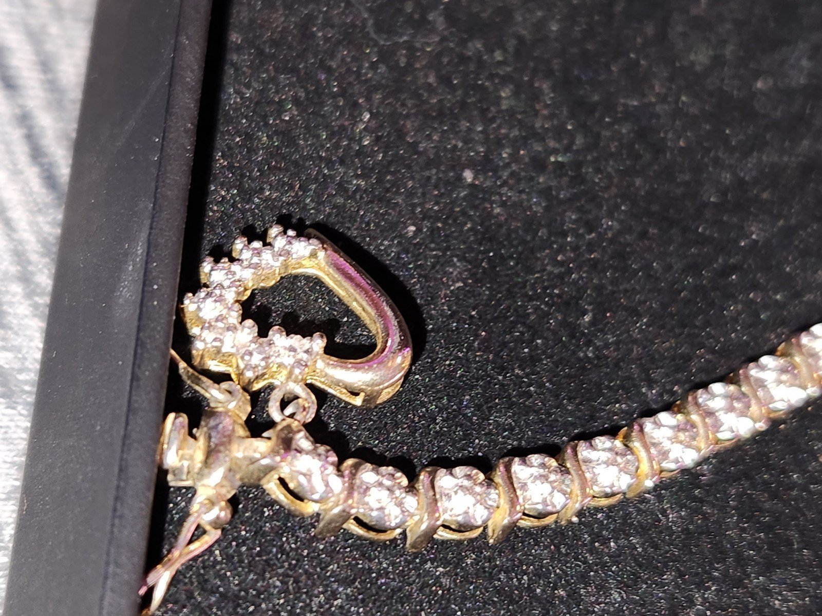 Diamond Hollow Heart Tennis Bracelet