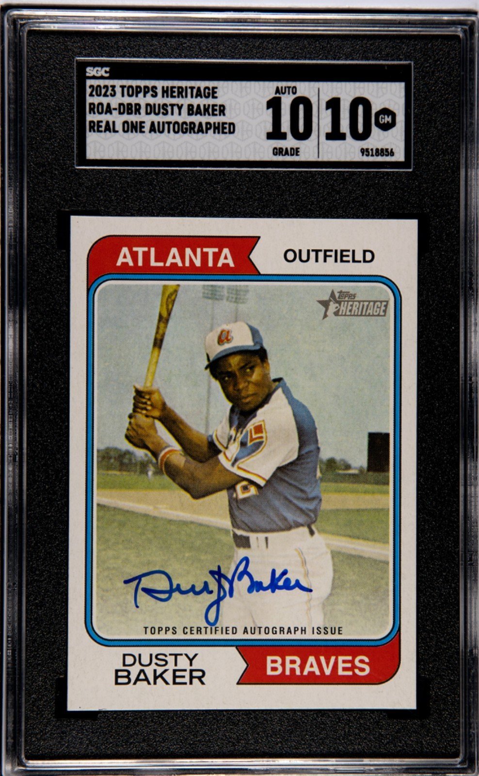 2023 TOPPS HERITAGE ATLANTA DUSTY BAKER & SPENCER STRIDER AUTOGRAPHS SGC GRADED