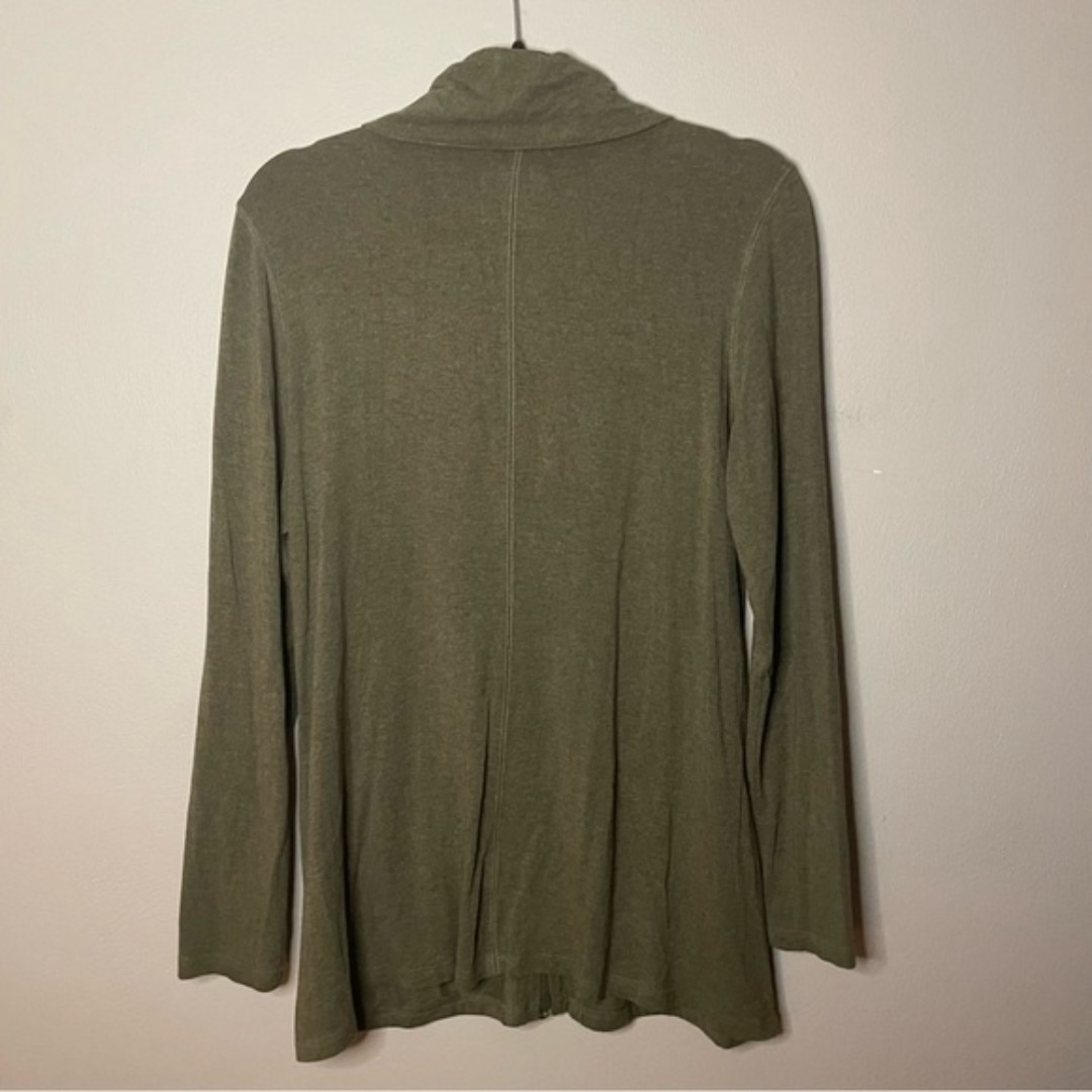Eileen Fisher Green Brown Full Zip Mock Neck shops Long Sleeve Jacket Women’s Size M