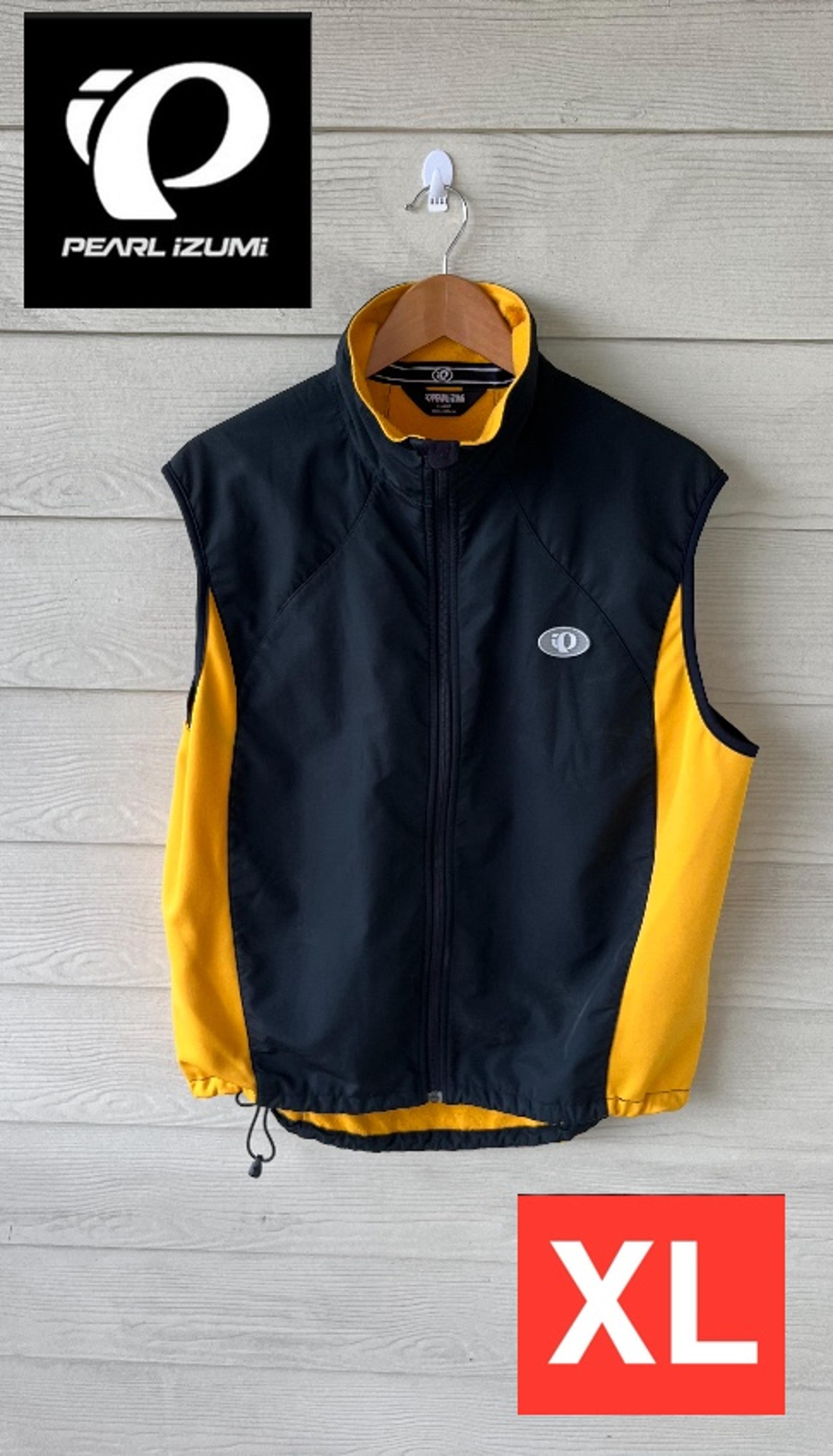 Pearl Izumi Men’s XL Black Yellow Soft Shell Cycling Vest Fleece Lined