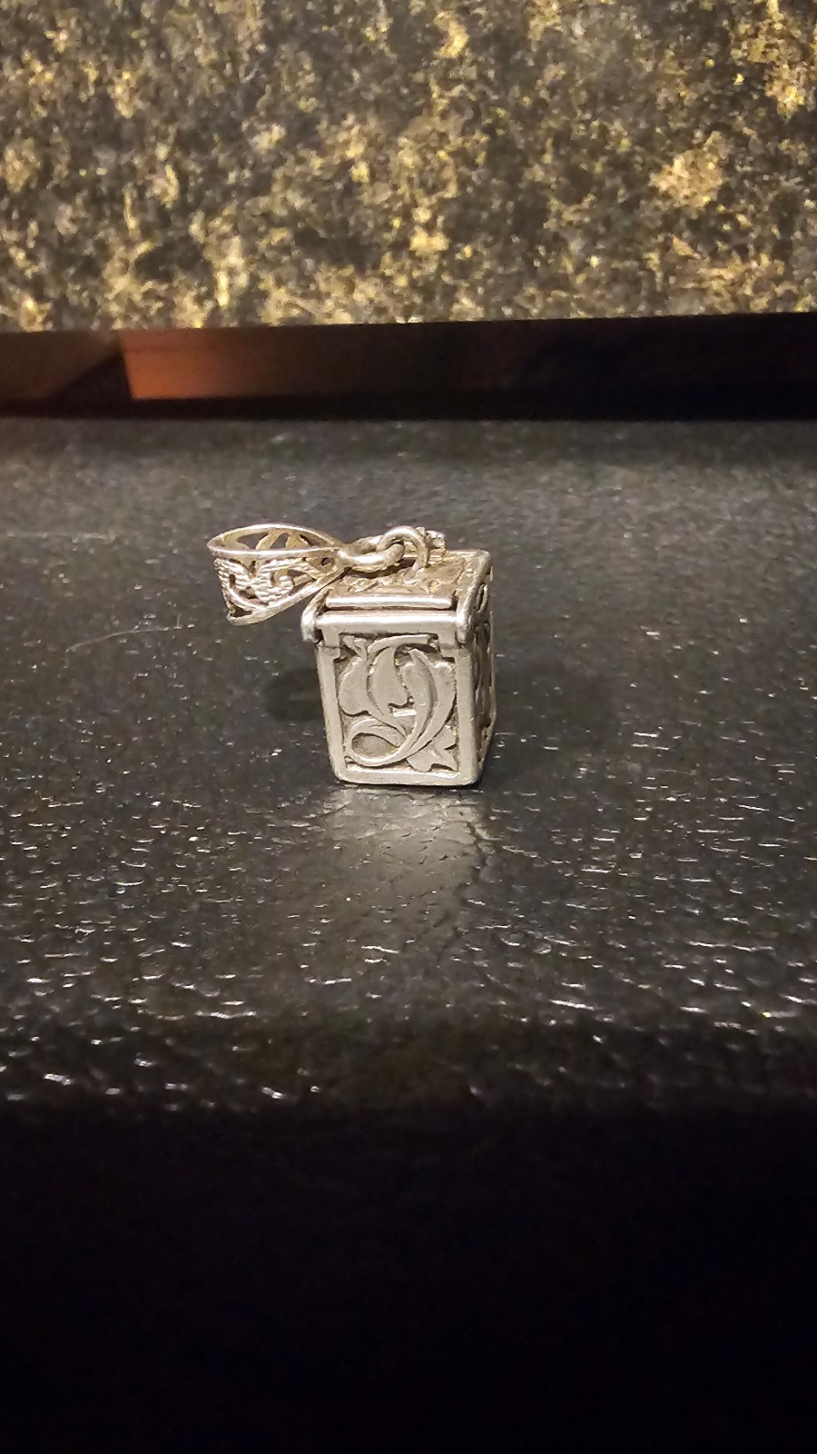 Vintage Prayer Box Pendant 9.25