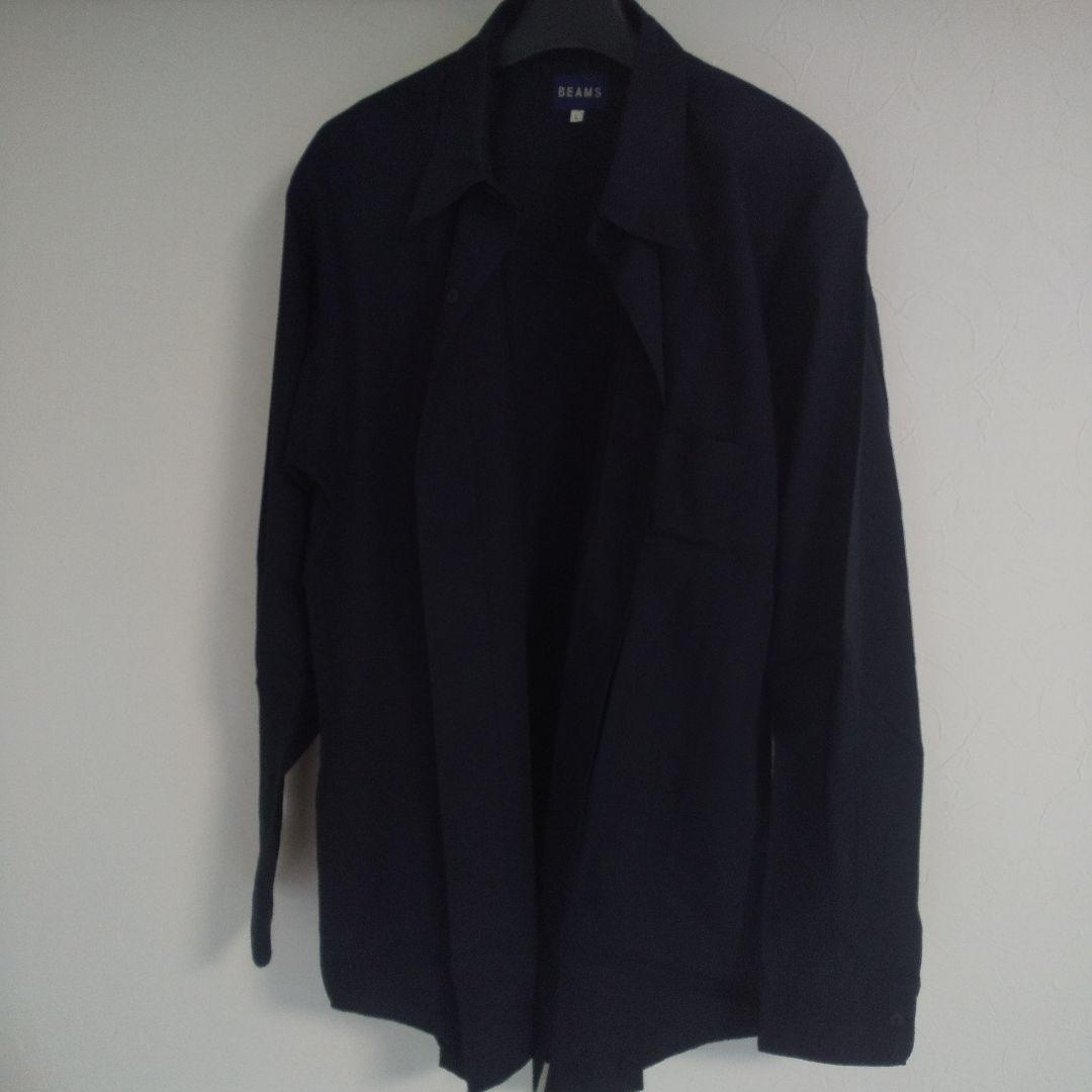 BEAMS Long Sleeve Shirt, Dark Navy, Size L