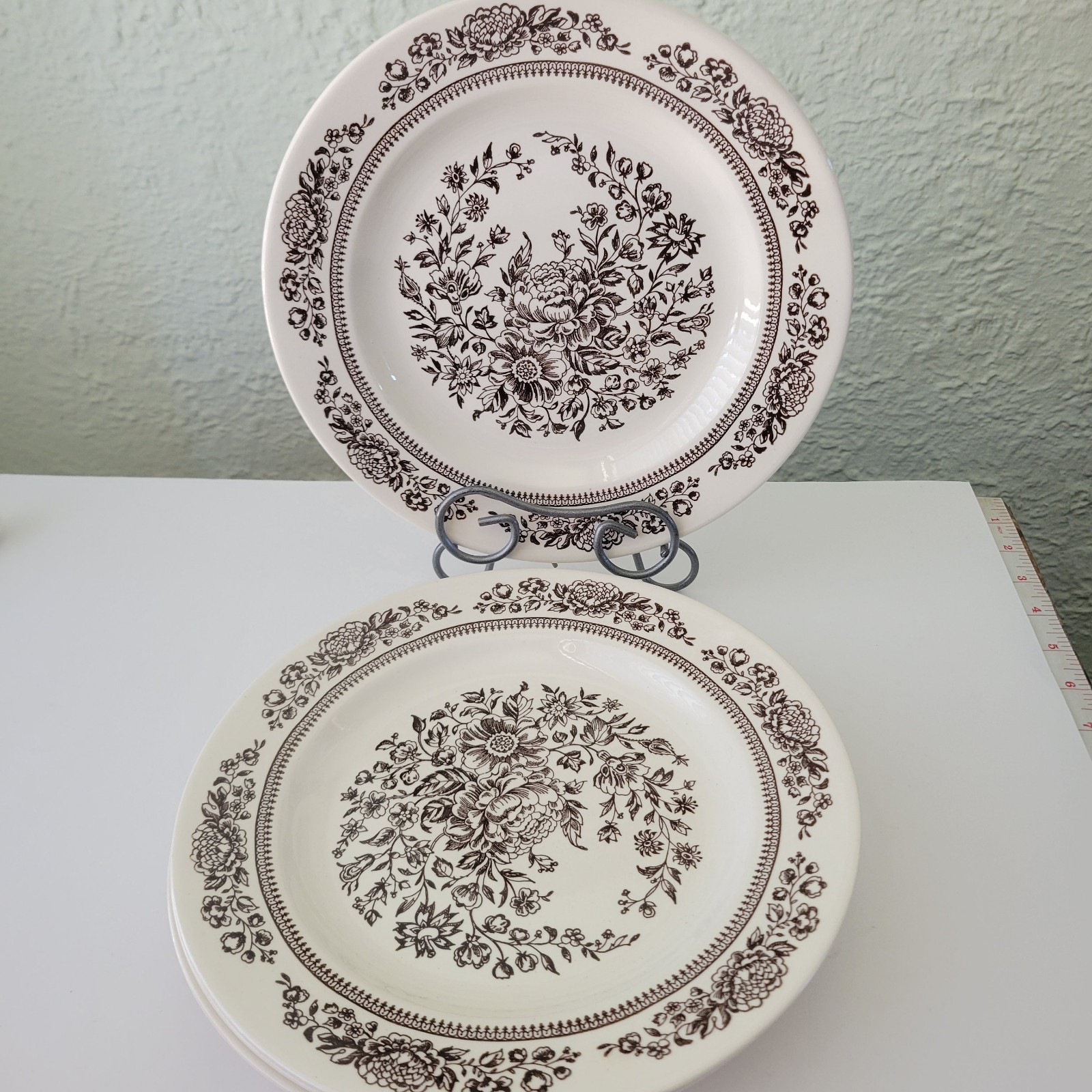 Royal China by Jeannette Sussex Dinner Plate Brown Flower Pottery 10 Set Of 4