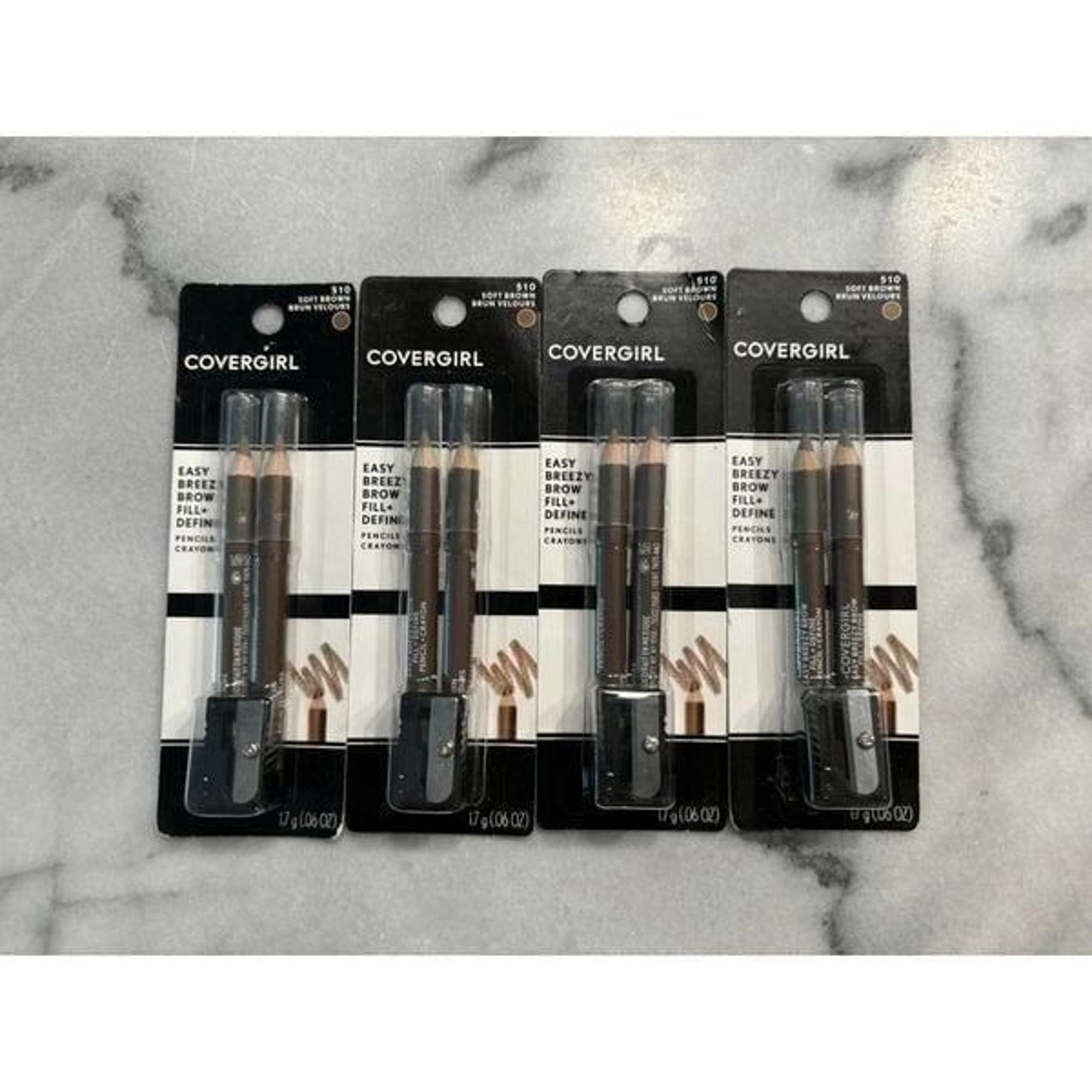 Covergirl Easy Breezy Brow Pencils in 510 Soft Brown Lot of 4