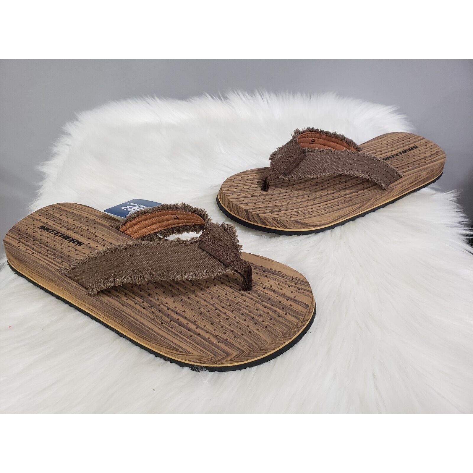 NEW WITHOUT BOX Skechers Mens Tantric Fritz Brown Size 11 Sandal Flip Flops