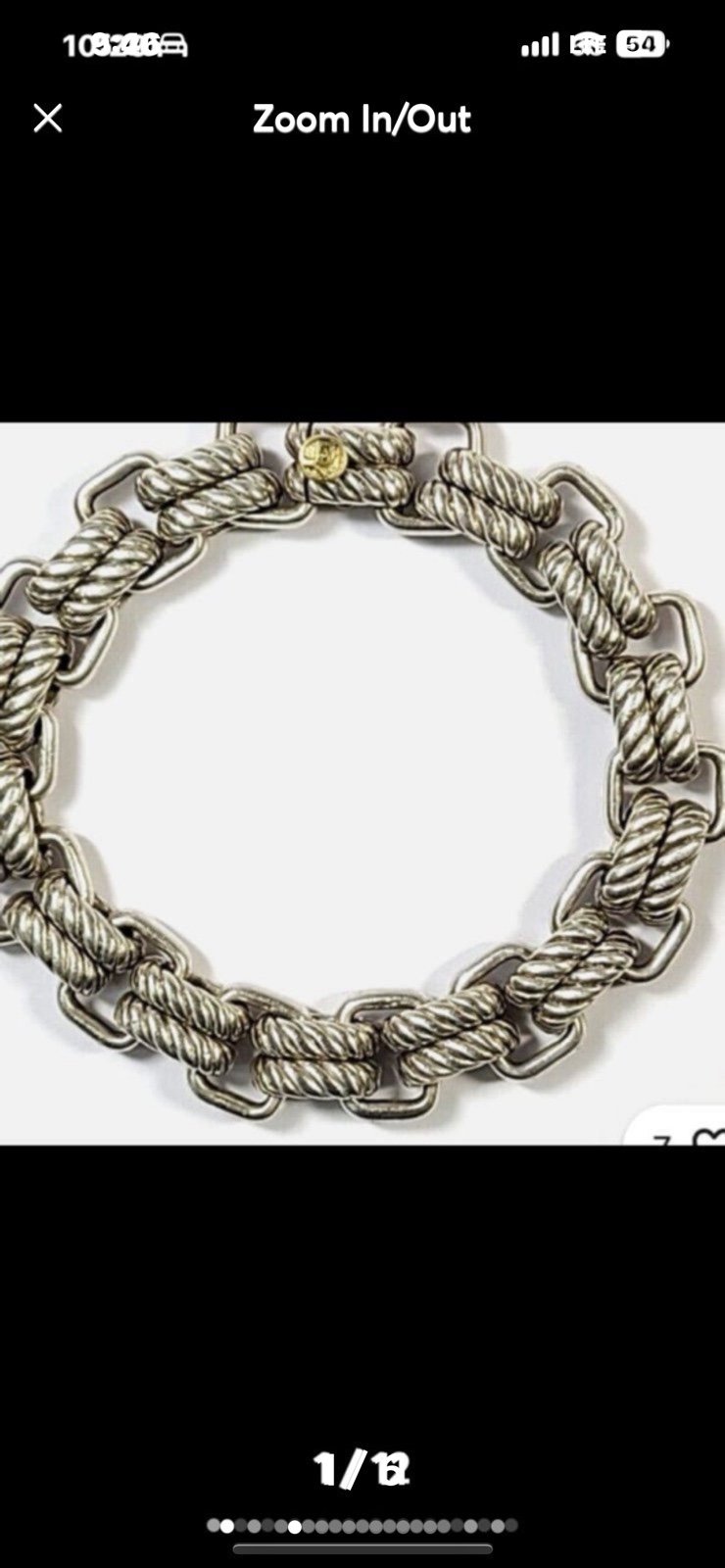 David Yurman Empire Sterling Silver and Golden Clasp Bracelet Size 8.3/4