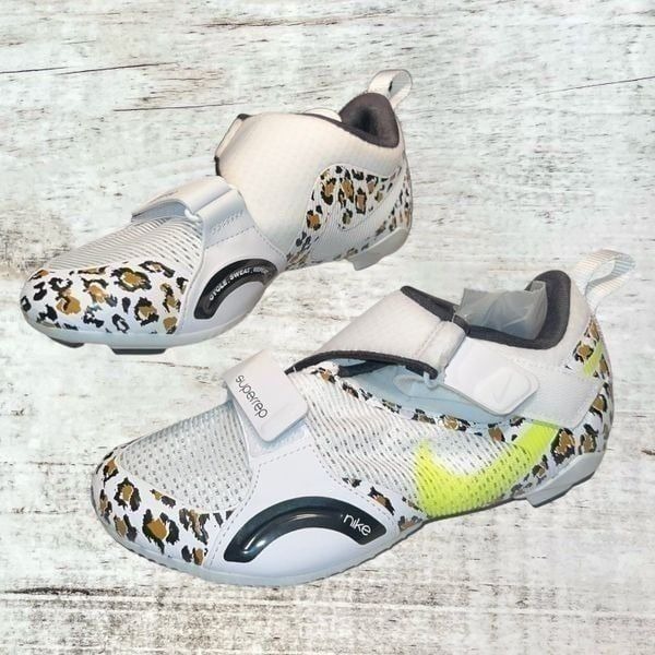 Nike Superrep Indoor Cycling Shoes Peloton White Leopard / Cheetah Women’s 6.5