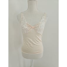 Valentino Vintage Lace Sheer Satin Silky Beige Cami Lingerie Sleeveless Top S