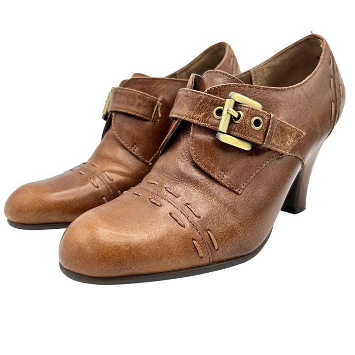 Vintage Style Aerosoles Womens Leather Soto Album Heeled Shoes Size 8 Brown Buck