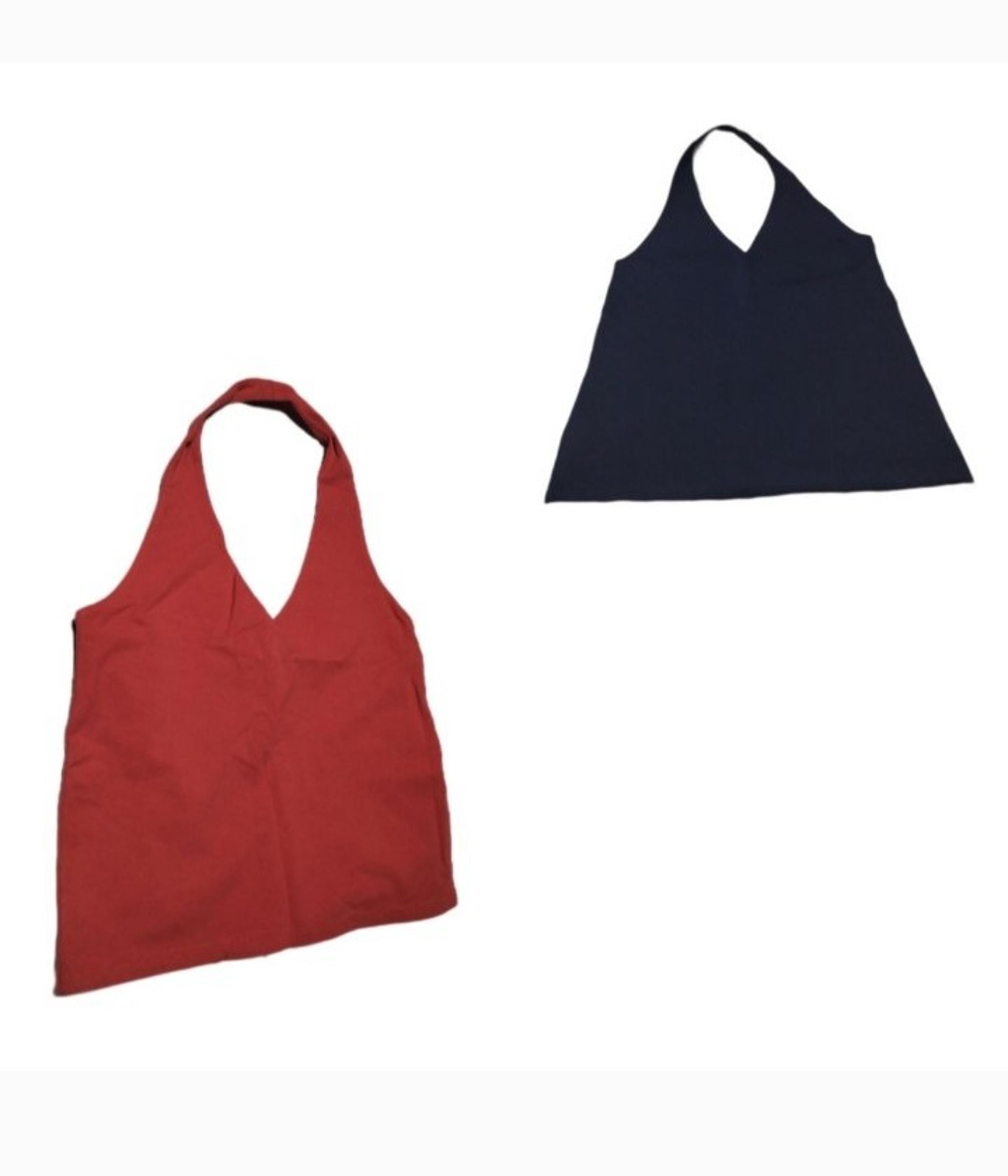 CHAPS ~ TWO Halter Tops: One Red and One Black
