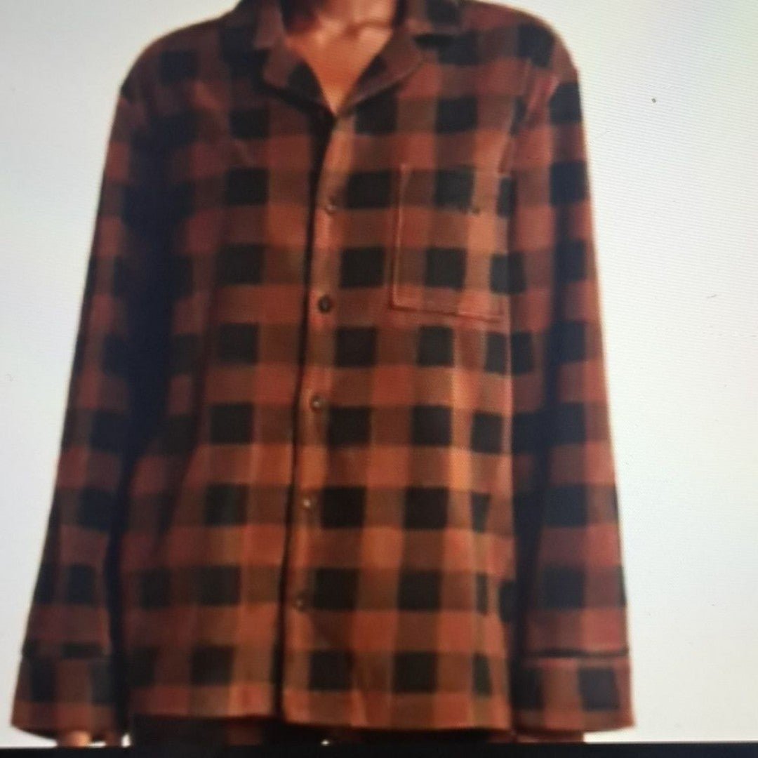 Womens SKIMS JASPER BUFFALO CHECK FLANNEL SLEEP SHIRT. 3X