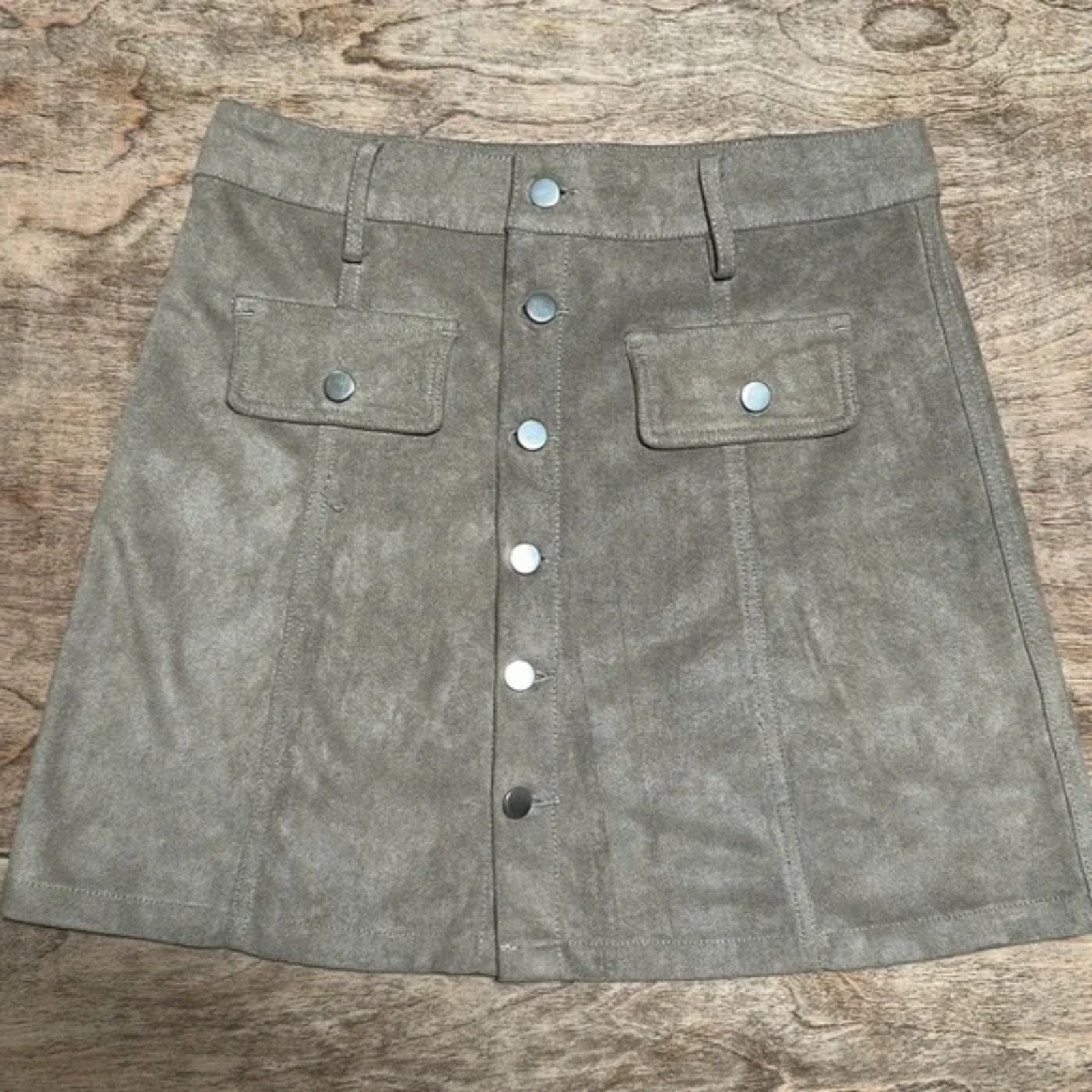 High Waisted Suede Skirt