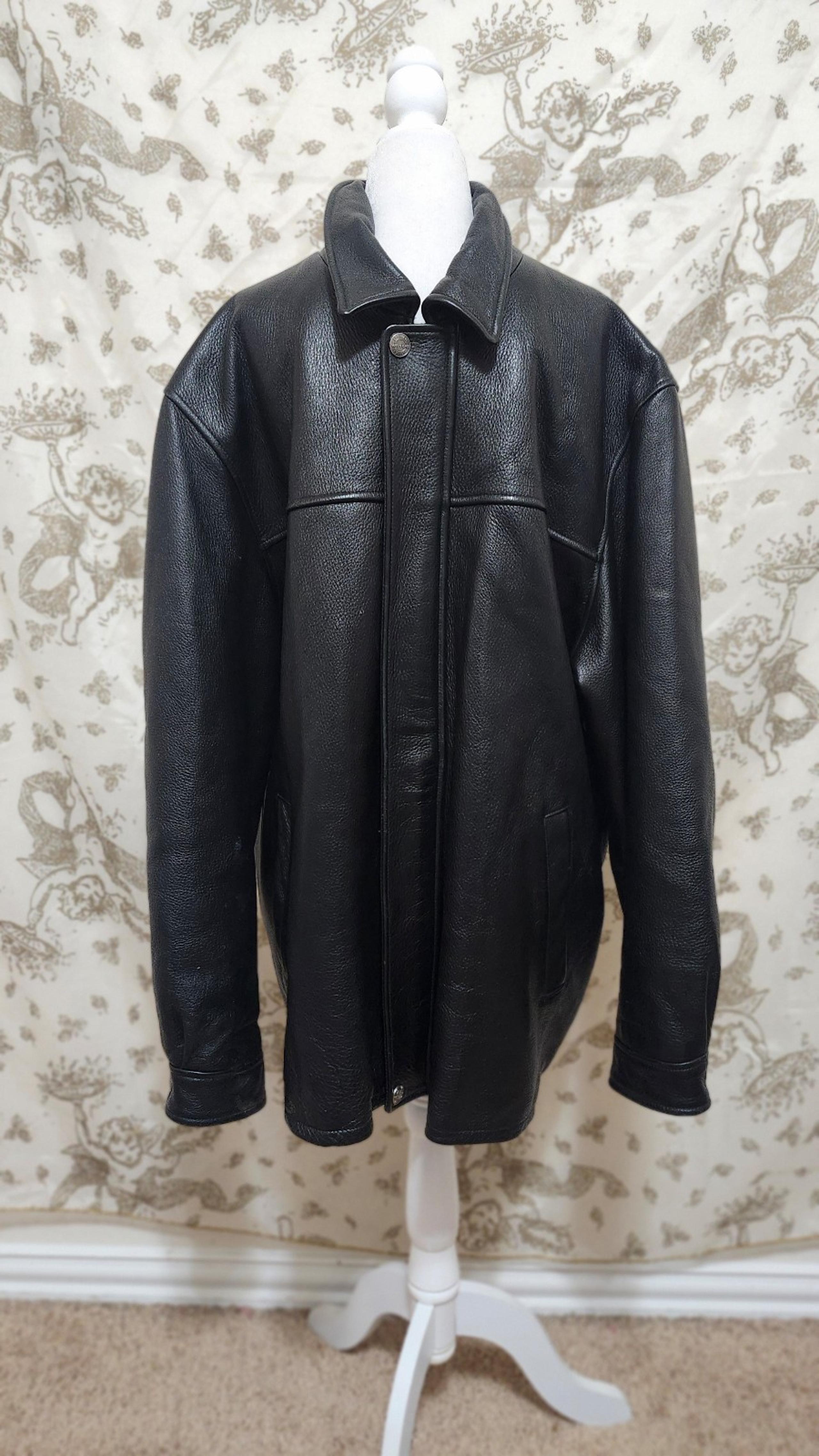 Vintage Wilsons Leather Black Motorcycle Jacket Xl