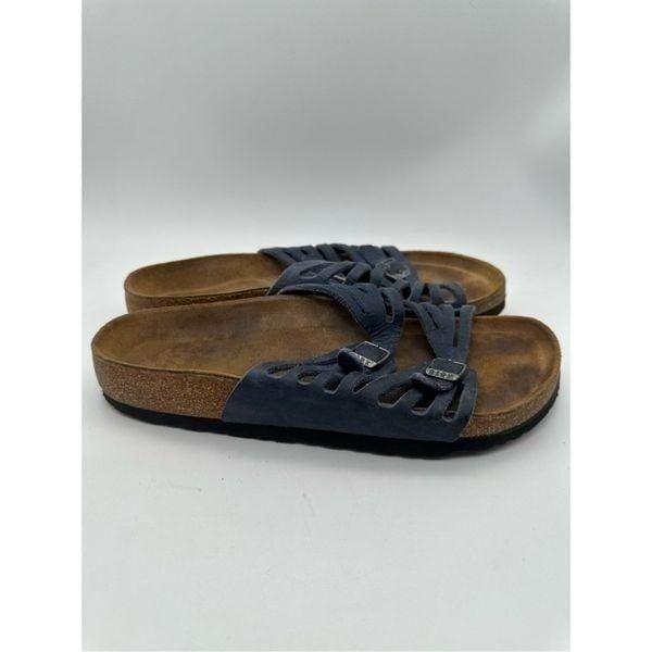 Birkenstock Granada Black Birko Flor Sandals 38 Strappy Comfort