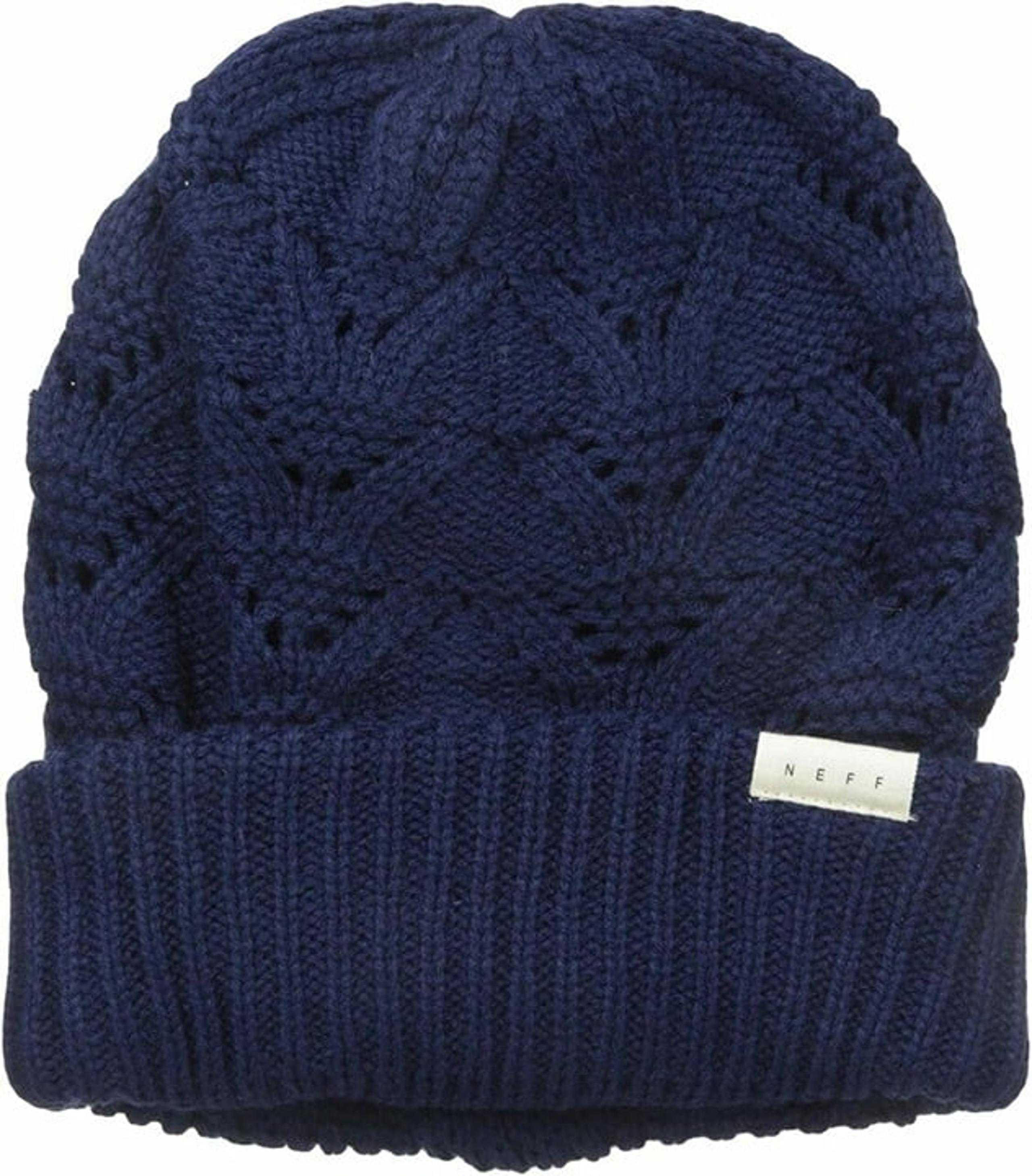 NEFF Women's Navy Bristol Textured Navy Blue Beanie Knit Hat New With Tags