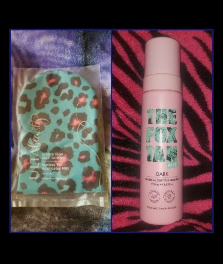 NEW! 1 Fox Tan Dark Tropical Self Tan Mousse + 1 FREE Mitt