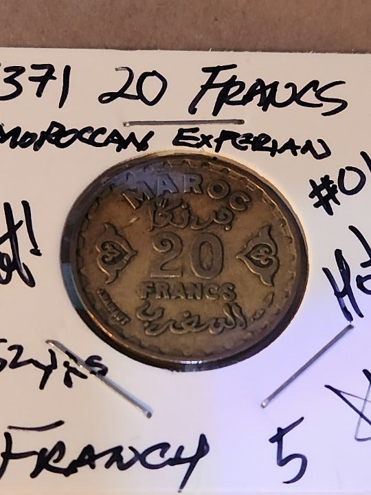 1371 20 Francs, Moroccan Experian, circulated, #14