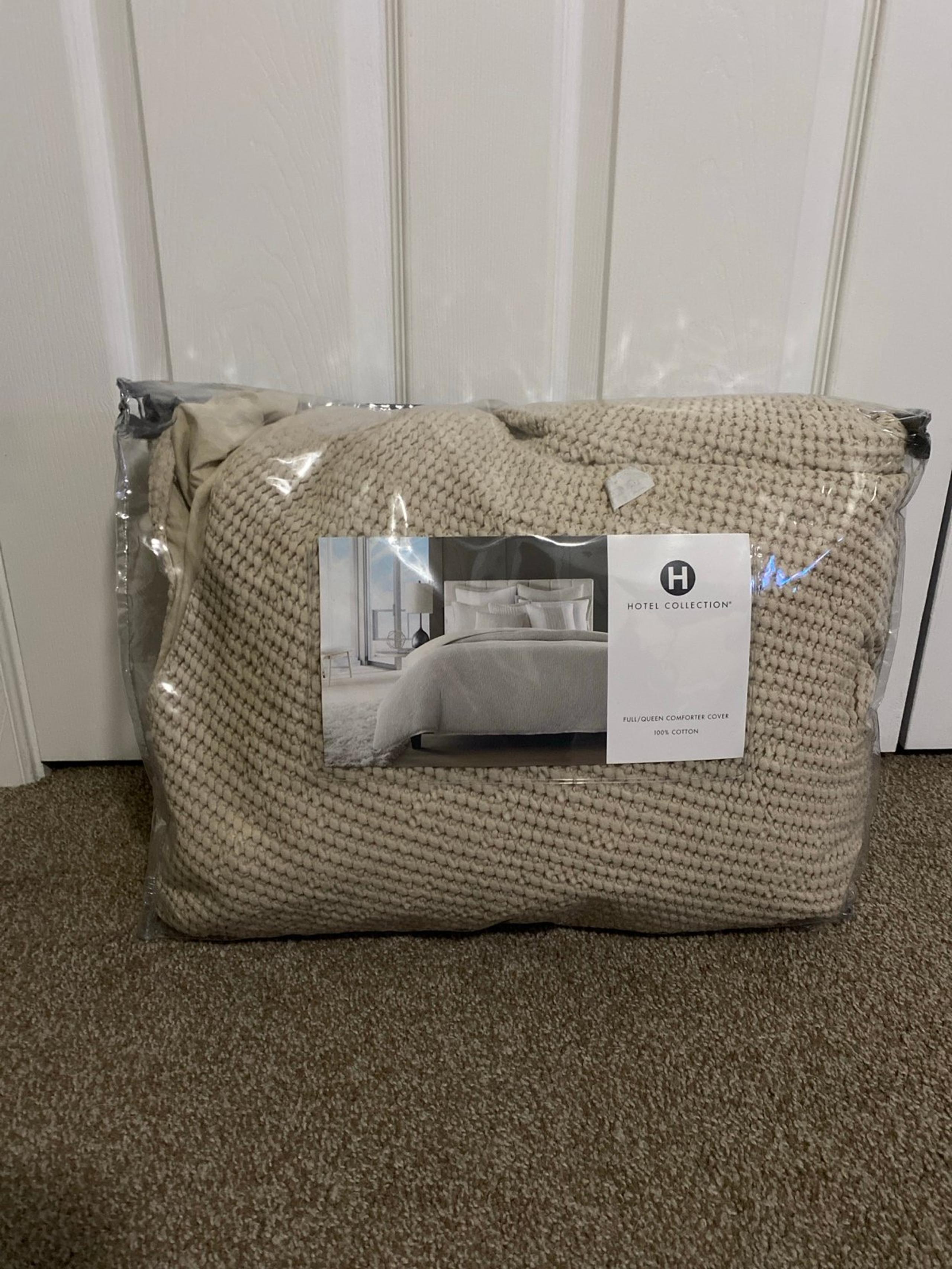 Hotel Collection Waffle Weave 100% Cotton Duvet Cover - Full/Queen Natural