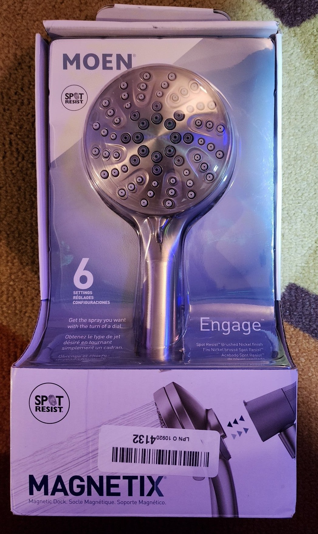 Moen Engage Magnetix Spot Resist Brushed Nickel 3.5-Inch Six-Function Eco