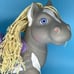 VINTAGE HASBRO 1992 CABBAGE PATCH KIDS PONY CRIMP N CURL TOY GREY & WHITE PINTO