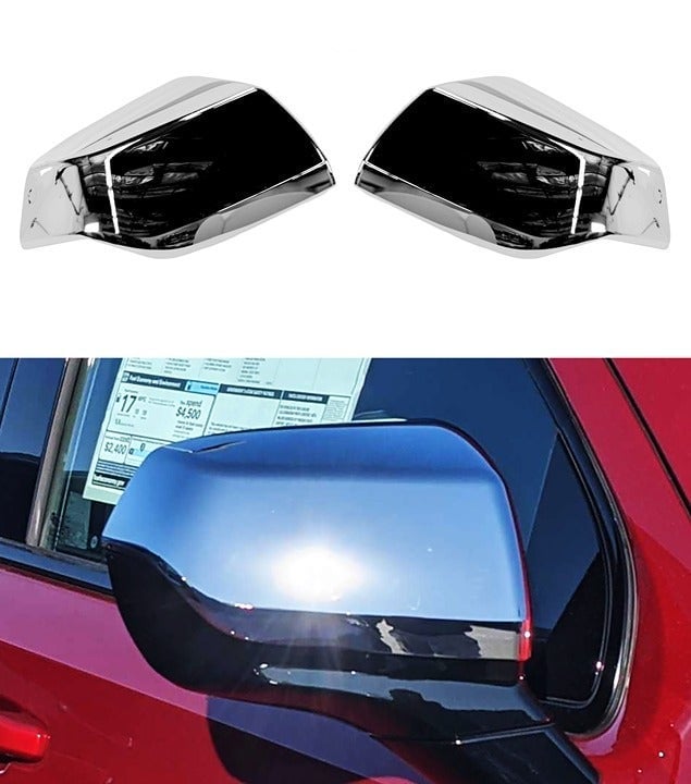 Chrome Top Half Mirror Cover Overlay 2PC Set FOR 2021-2025 Cadillac Escalade