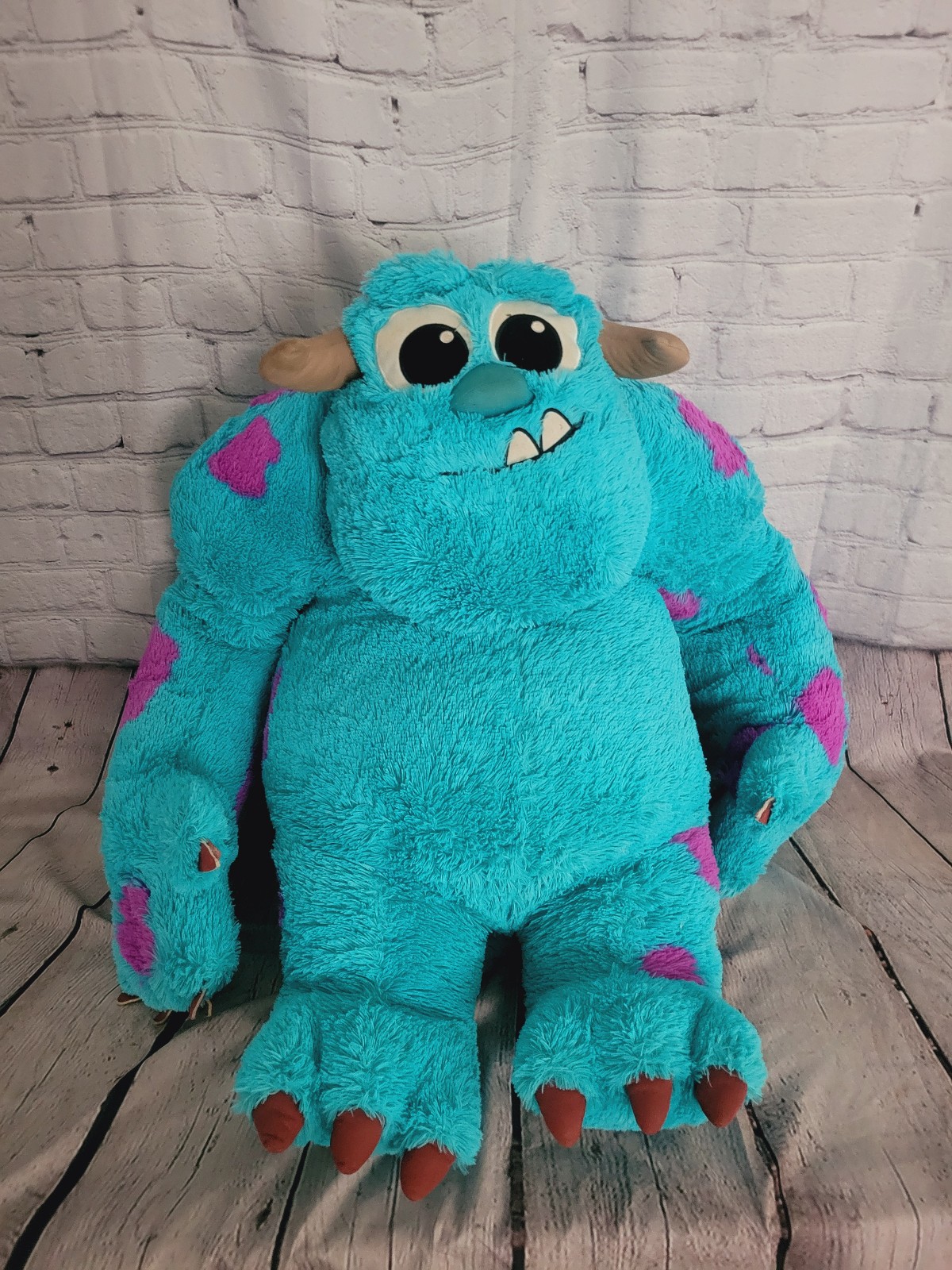 Disney Pixar Mattel Jumbo Plush Sully Monsters Inc 32” Tall Retired Pre-Owned