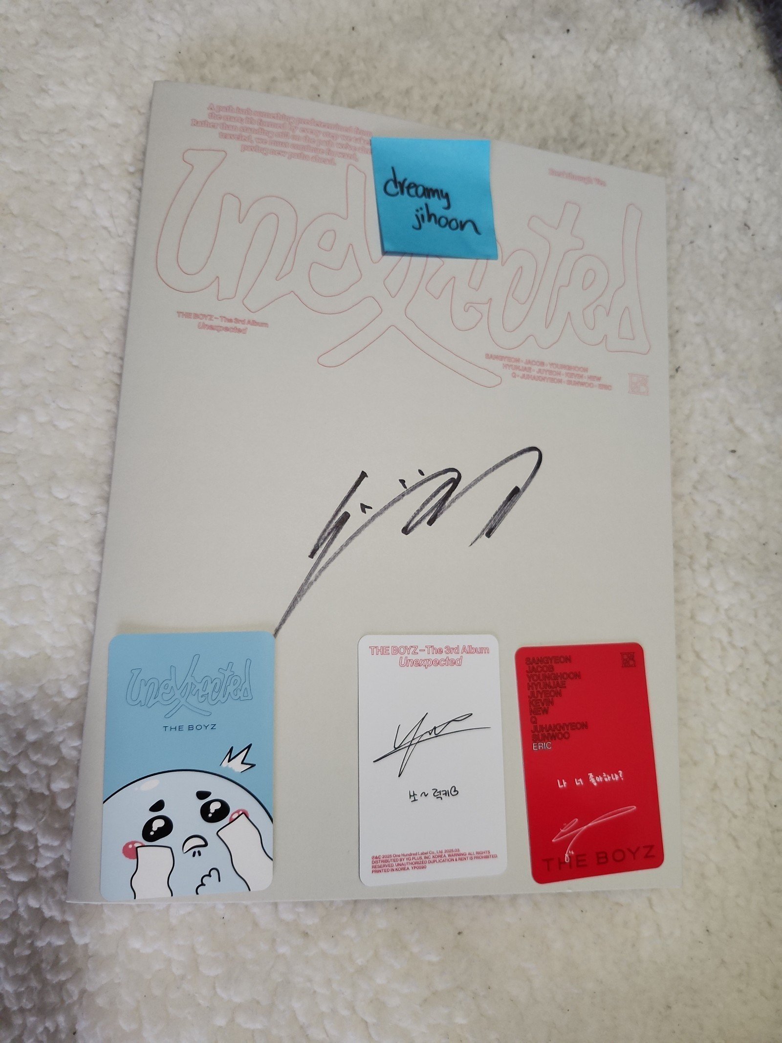 THE BOYZ sunwoo signed unexpected breakthrough version album