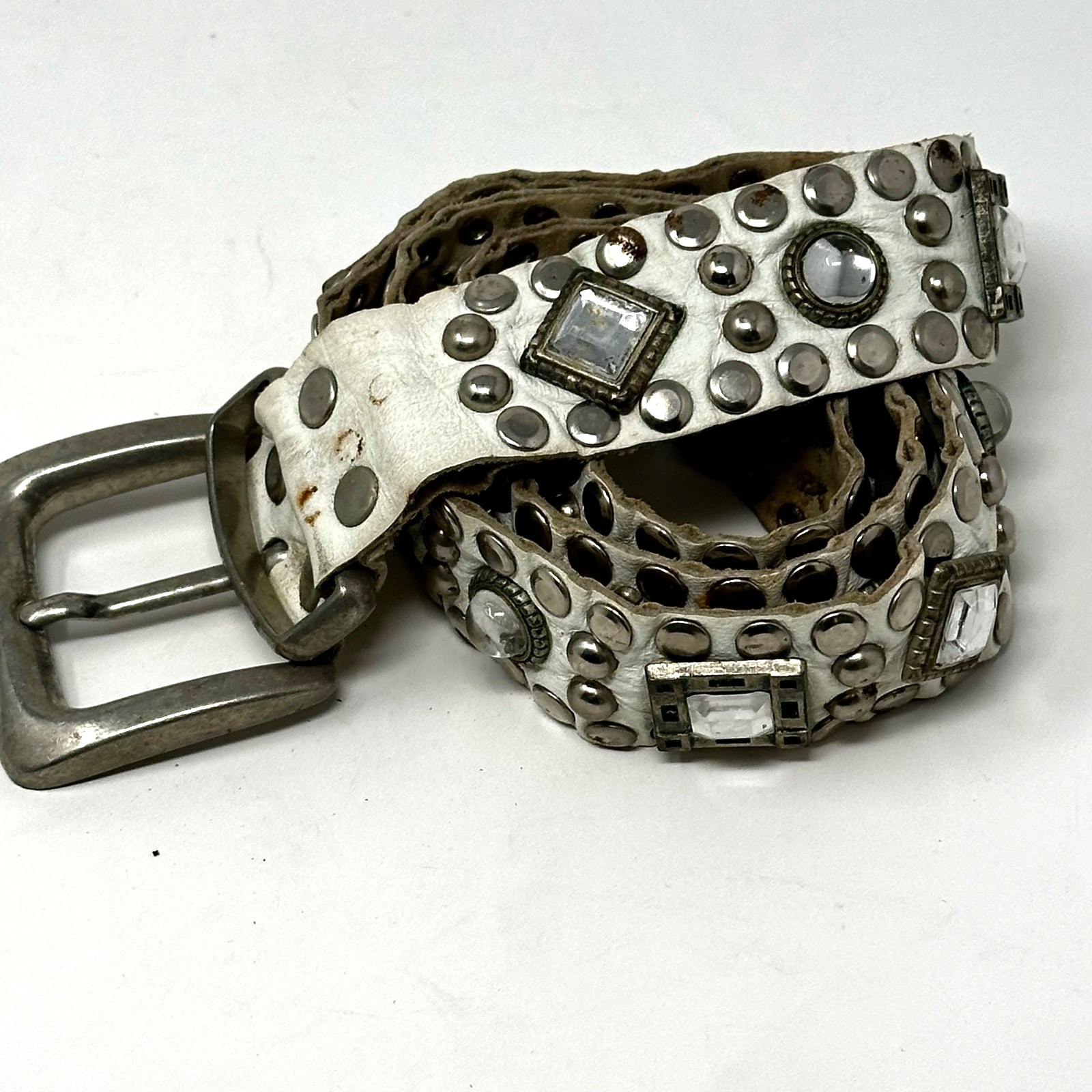 Sand Castle New York Leather Jewel Embellished Belt