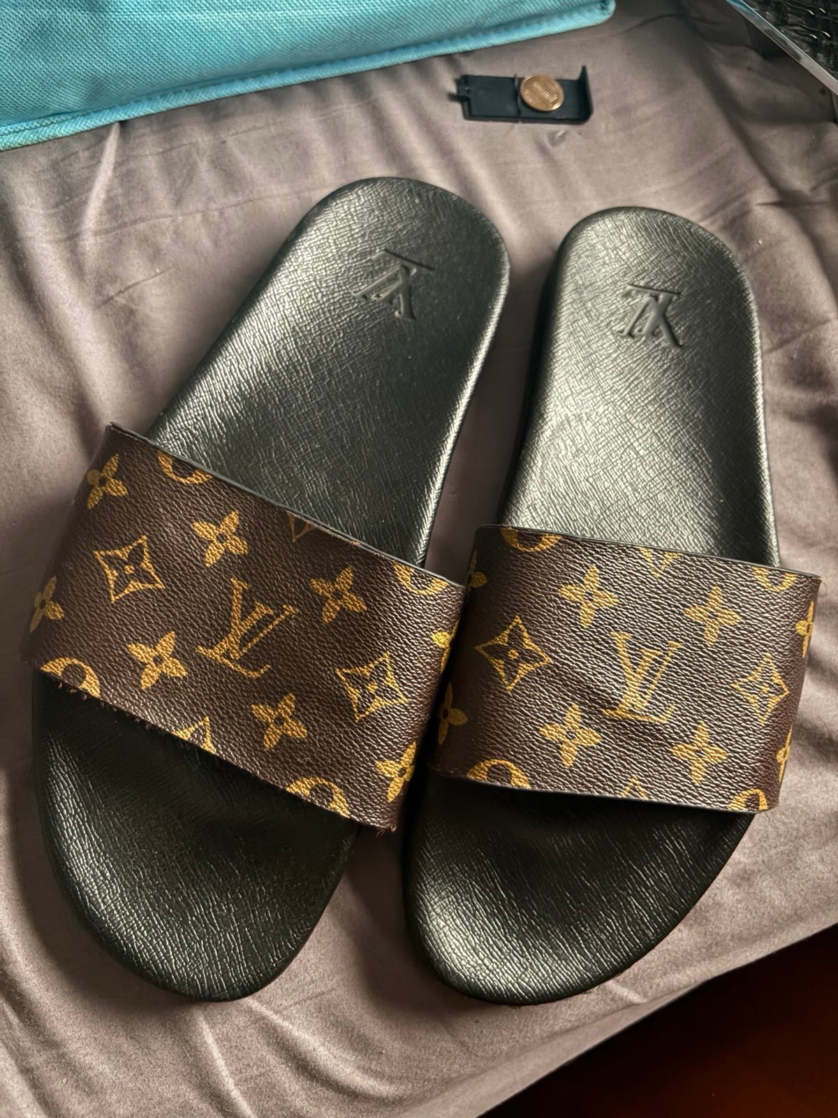 Louis Vuitton monogram slides