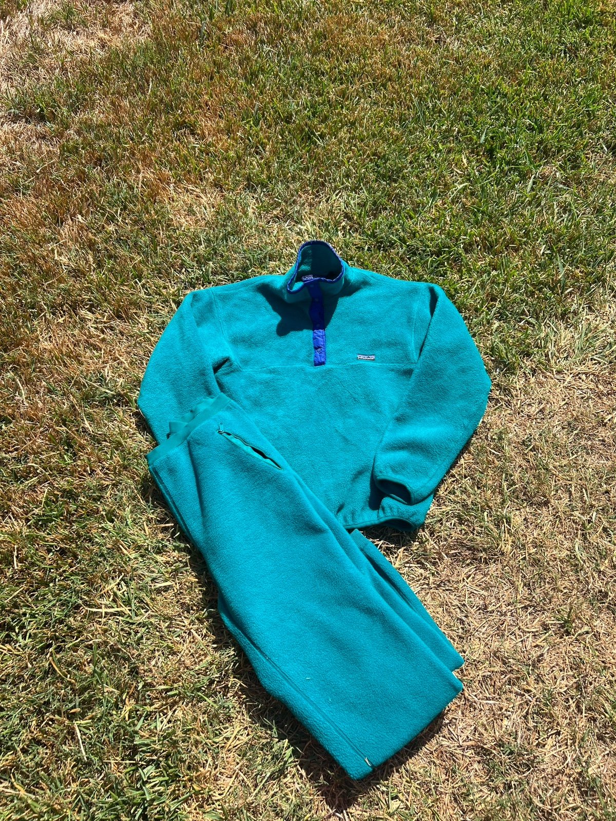 Patagonia Snap T Pullover Fleece Jacket Set Youth Kids 12 Vintage 90s Blue Teal