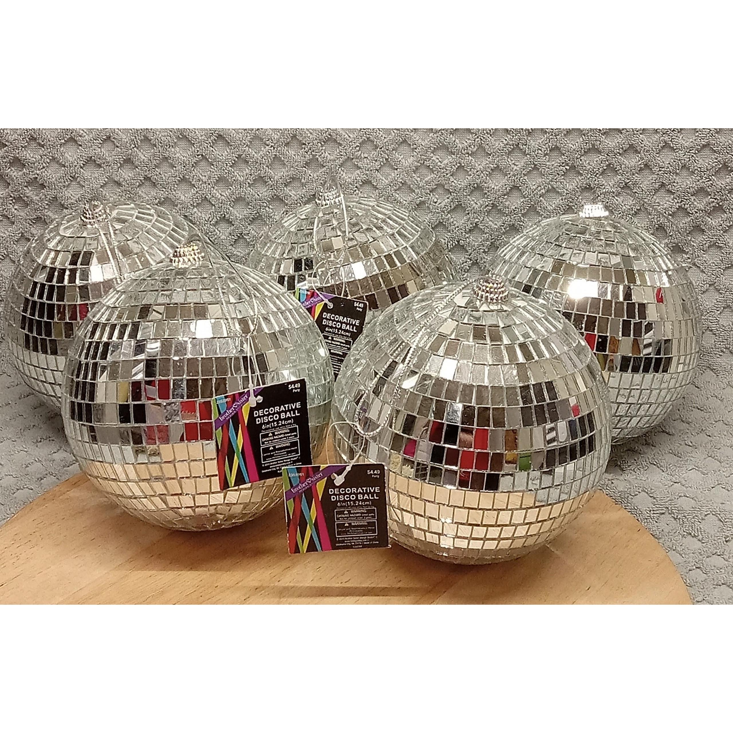 6" Mirror Ball Reflective Light with Hanging Ring Disco DJ Club Party Home Stage