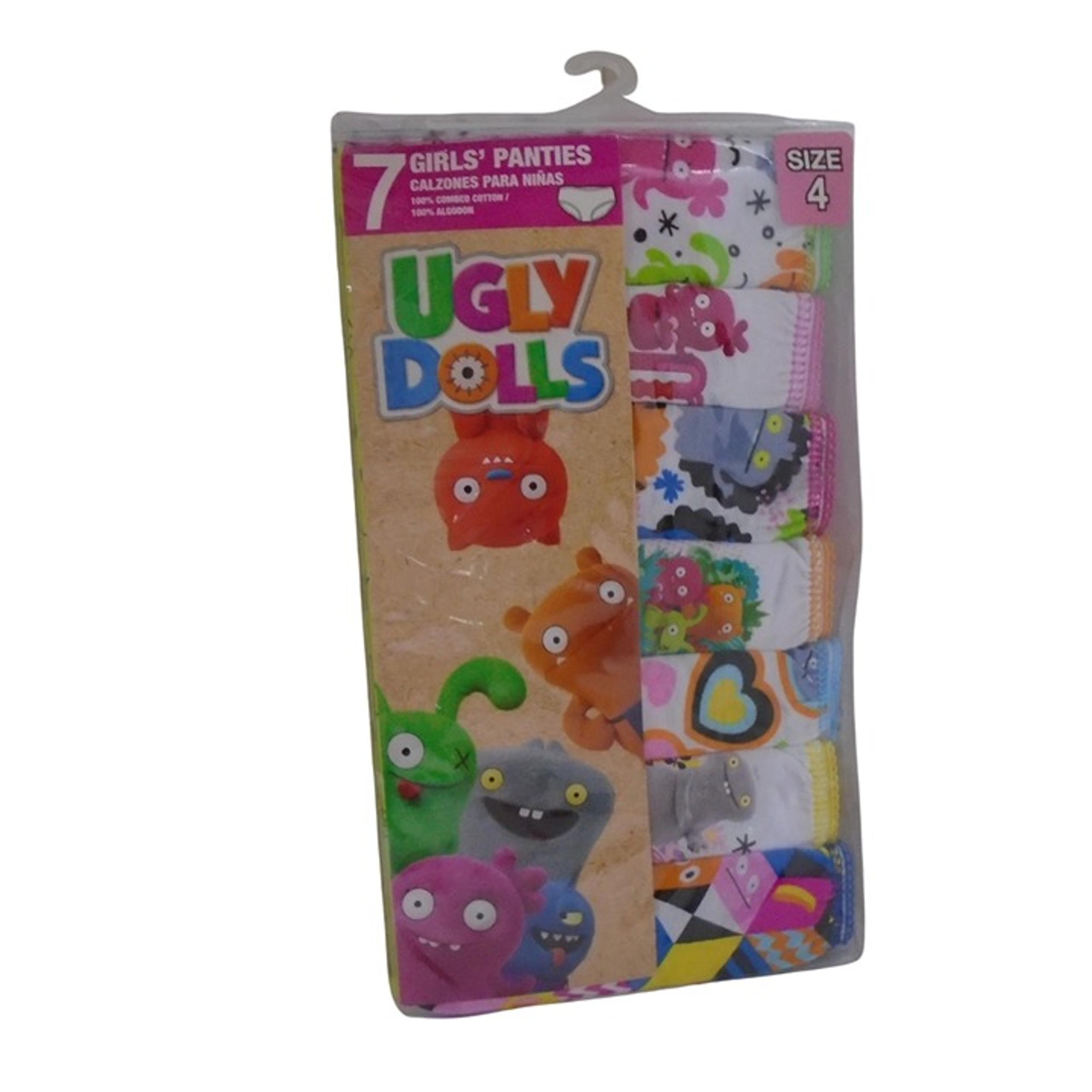 UglyDolls Girls Panties 7 PK Asst. Colors 100% Cotton Size 4