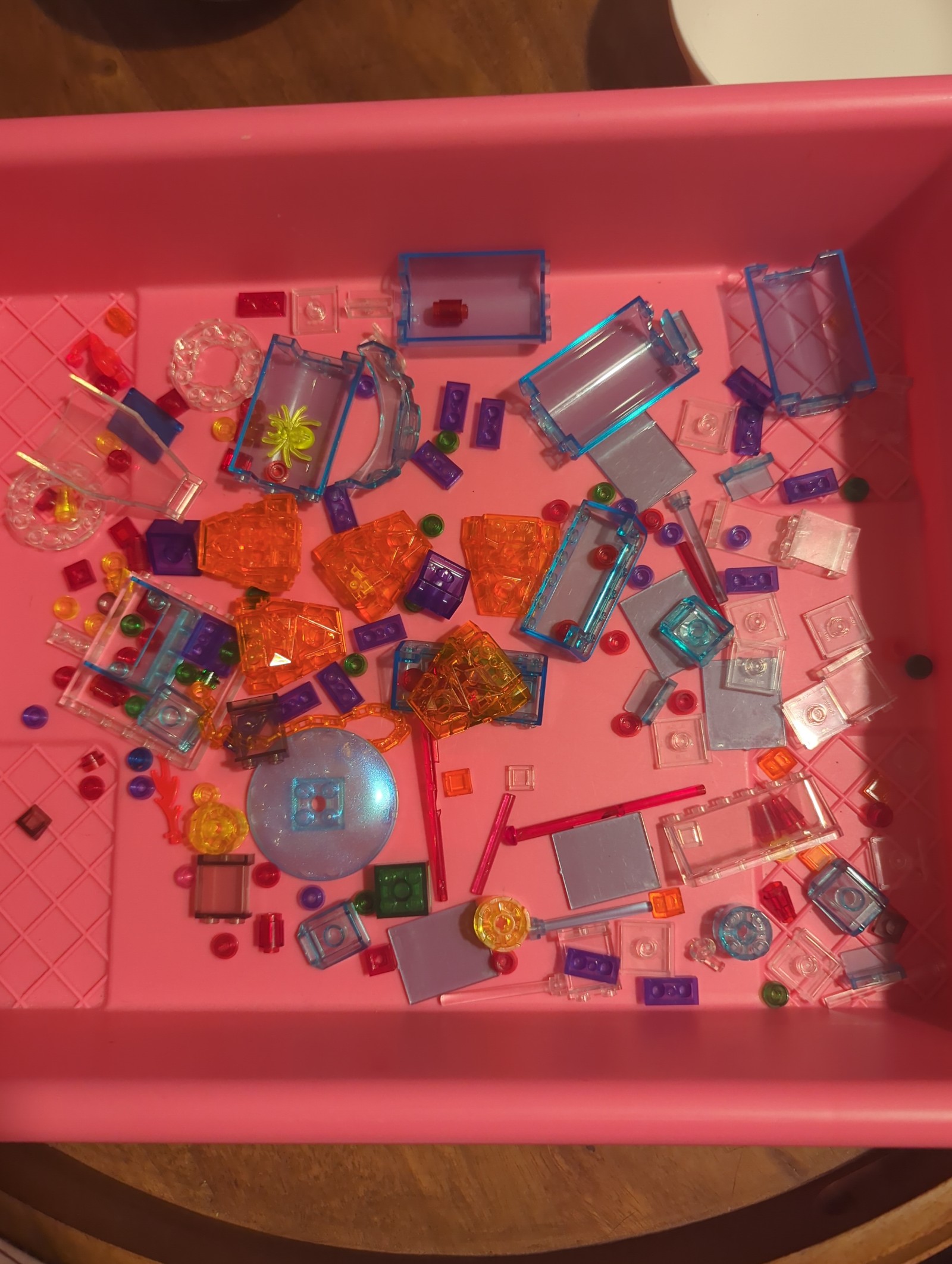 Bulk LEGO Transparent Colored Parts – 55 Pieces – Rare Trans Collection