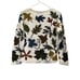 Tabask Women's Multicolor Leaf Pattern L/S Button Up Alpaca Blend Cardigan M