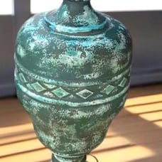 Turquoise Stand Shade Lamp Chrysocolla Finish Light Home Goods ArtDecor Lighting