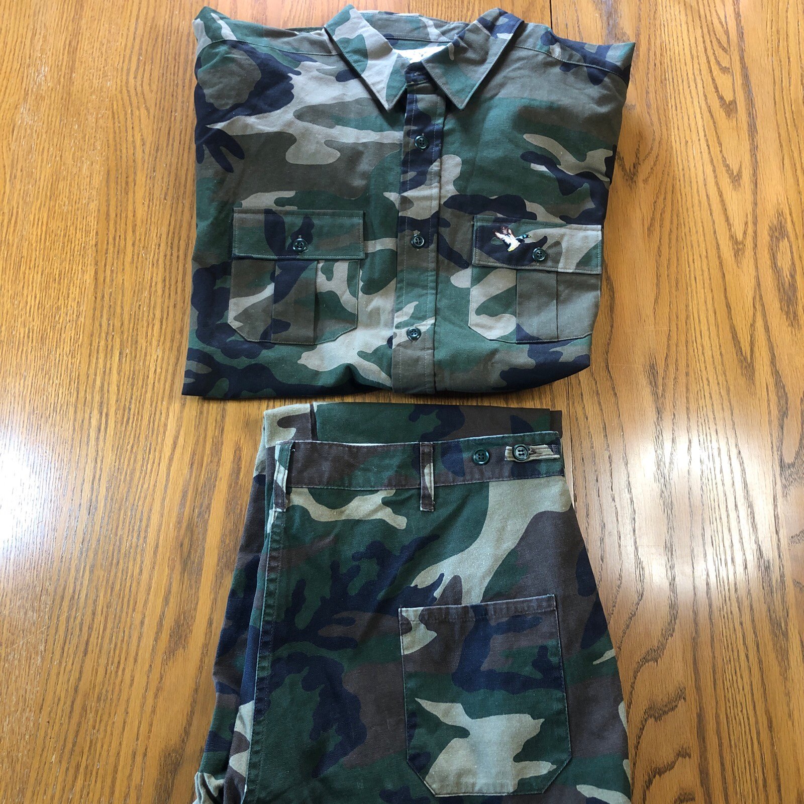 NEW Vintage XL Camo Hunting Set Field Jacket & Pants Duck Bay Cotton NEW w Tags