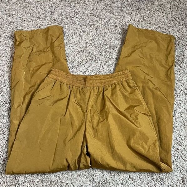 Good American gold windbreaker track pants women’s size 1/Small