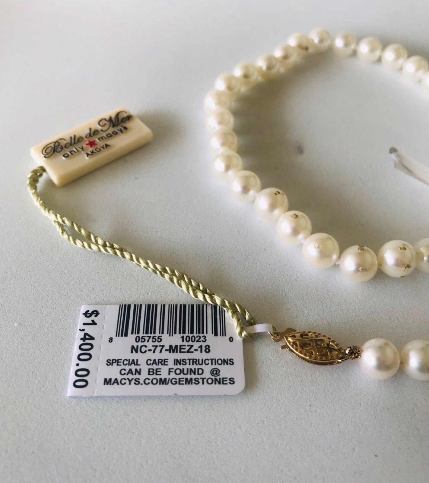 14k gold belle de Mer necklace 18”7 7.5MM Need to repair