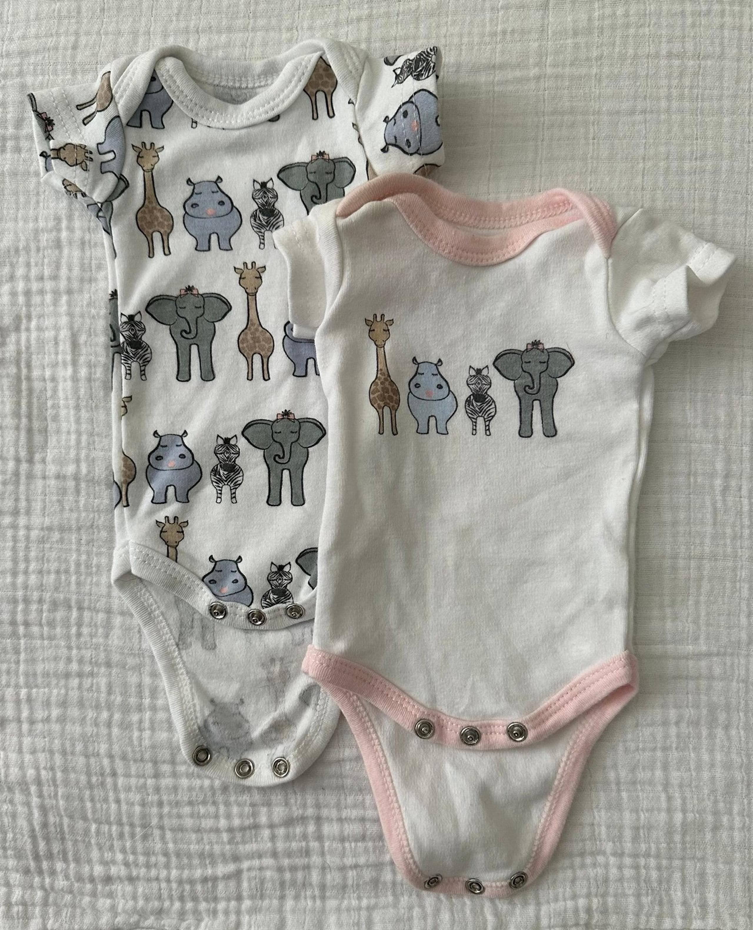 Preemie Hudson Baby Animal Print Onesies (2)
