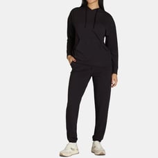 NEW Women 2 piece sweatsuit set Pull over Hoodie w Jogger Pants Black XL